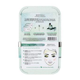 EcoTools Daily Defined Eye Kit with 5 Eye Brushes box back