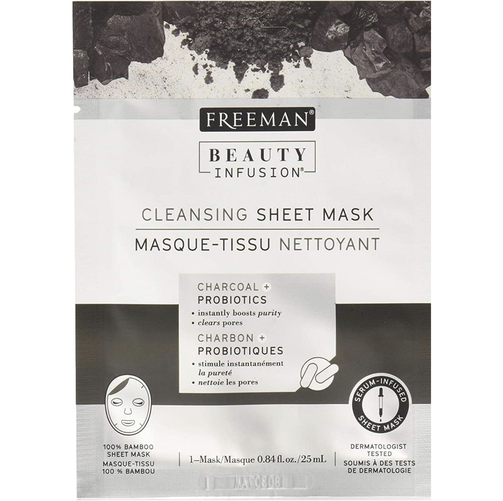 Freeman Cleansing Charcoal & Probiotics Sheet Mask to Detox skin
