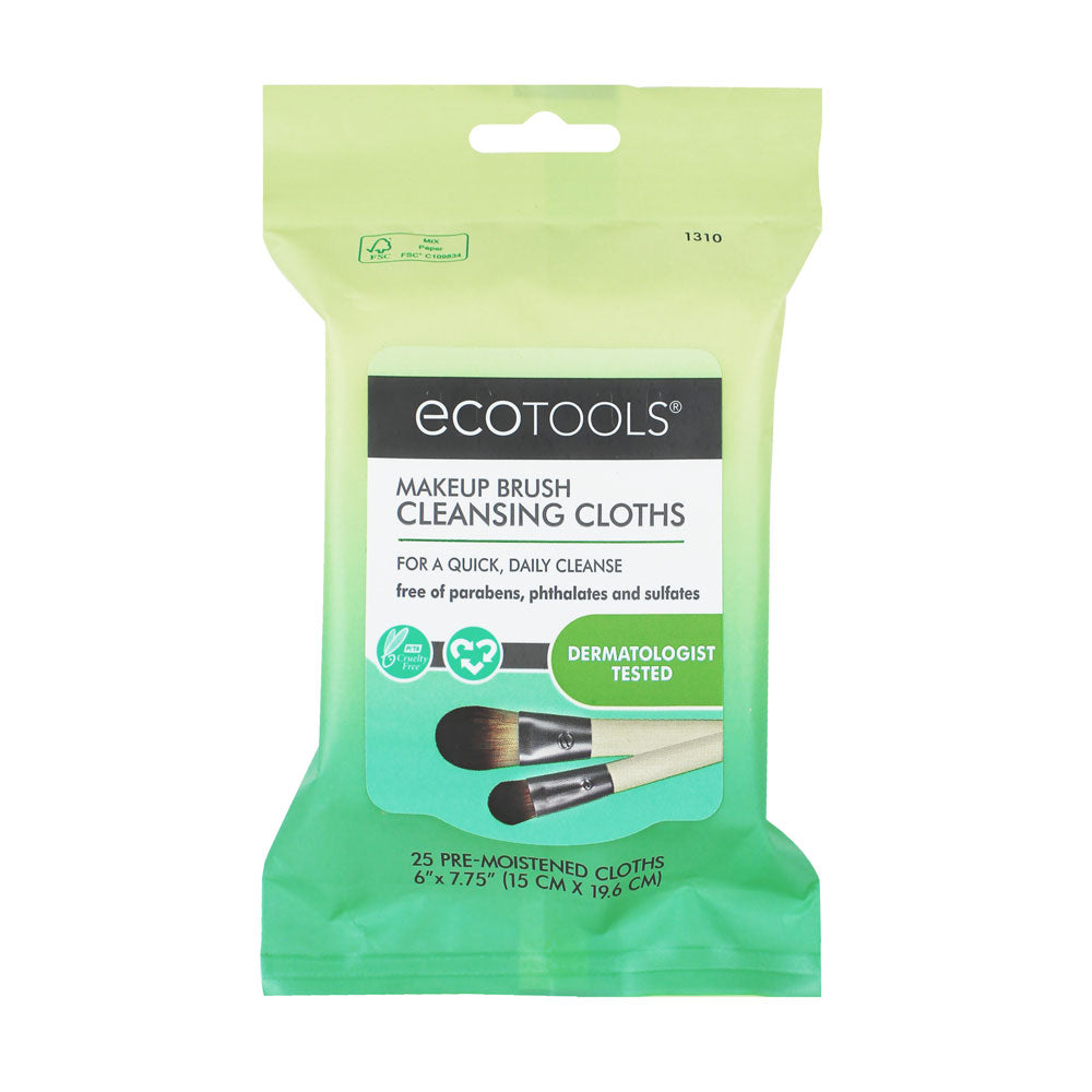 EcoTools Makeup Brush Cleansing Cloths Dermatologist Tested front view