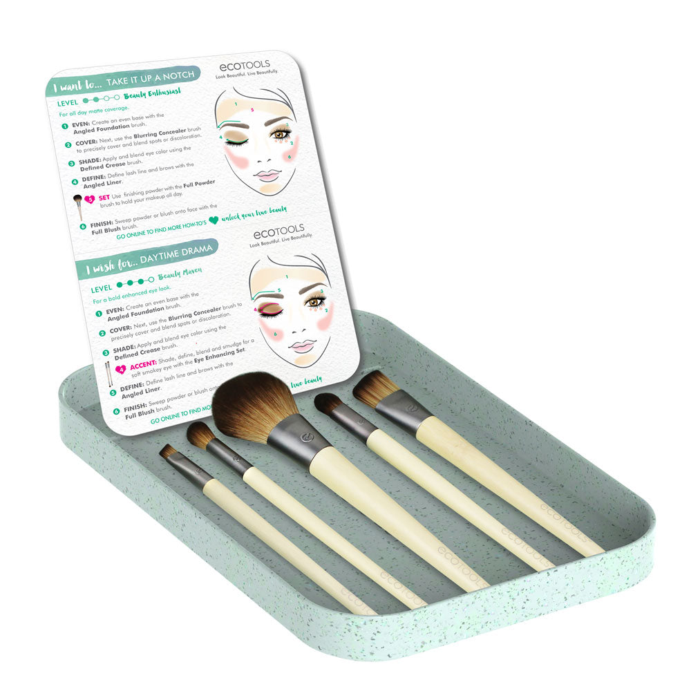 EcoTools Start The Day Beautifully Kit with 5 Essential Brushes stylized